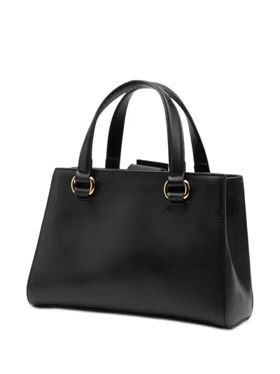 Pre-owned Gucci 2016-2026 Leather Sylvie Web Top Handle Satchel In Black