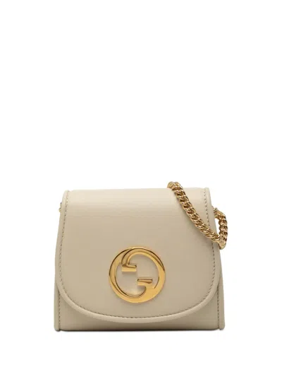 Pre-owned Gucci 2016-2026 Medium Calfskin Blondie Wallet On Chain Crossbody Bag In White