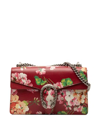 Pre-owned Gucci 2016-2026 Medium Leather Blooms Dionysus Crossbody Bag In Red