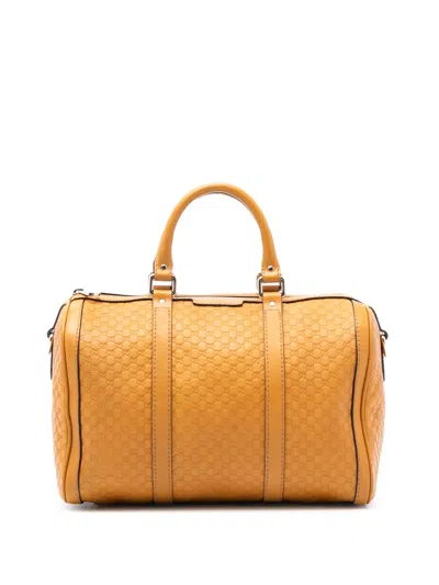 Pre-owned Gucci 2016-2026 Medium Microssima Joy Boston Bag Satchel In Yellow