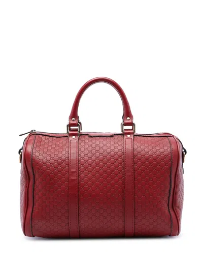 Pre-owned Gucci 2016-2026 Microssima Joy Boston Bag Satchel In Red