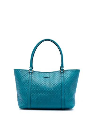 Pre-owned Gucci 2016-2026 Microssima Joy Tote Bag In Blue