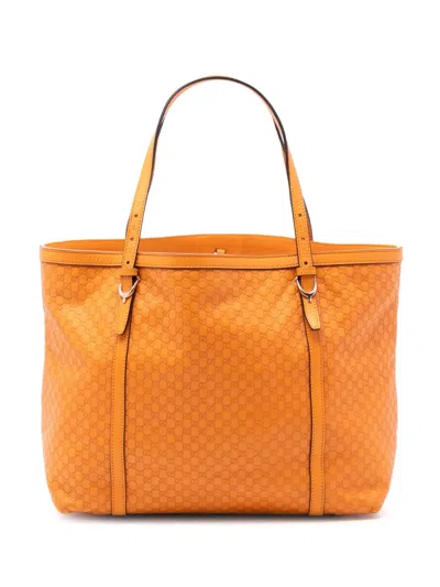 Pre-owned Gucci 2016-2026 Microssima Nice Tote Bag In Orange