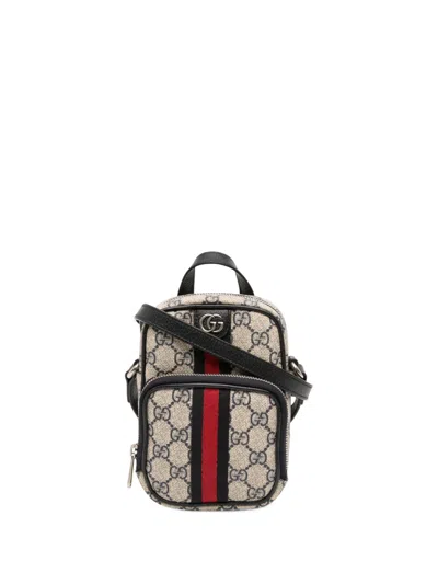 Pre-owned Gucci 2016-2026 Mini Gg Supreme Ophidia Satchel In Brown