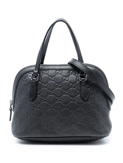 Pre-owned Gucci 2016-2026 Mini Ssima Dome Satchel In Black