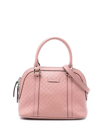 Pre-owned Gucci 2016-2026 Mini Microssima Dome Satchel In Pink