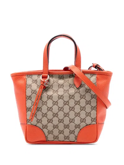Pre-owned Gucci 2016-2026 Small Gg Canvas Bree Satchel In Brown