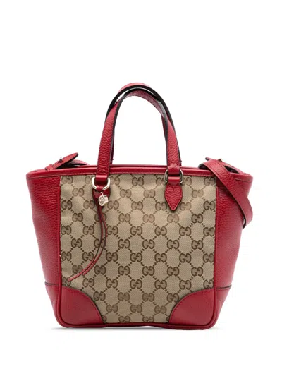 Pre-owned Gucci 2016-2026 Small Gg Canvas Bree Satchel In Brown