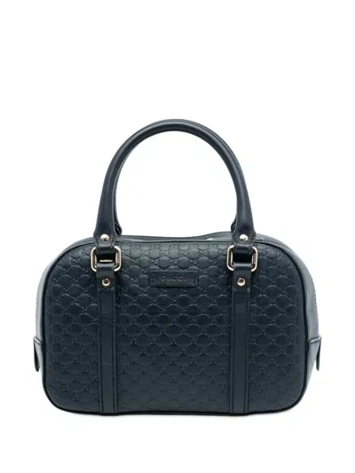 Pre-owned Gucci 2016-2026 Small Microssima Bree Satchel In Blue