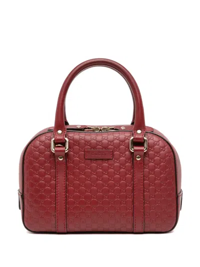 Pre-owned Gucci 2016-2026 Small Microssima Bree Satchel In Red