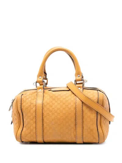 Pre-owned Gucci 2016-2026 Small Microssima Joy Boston Bag Satchel In Yellow