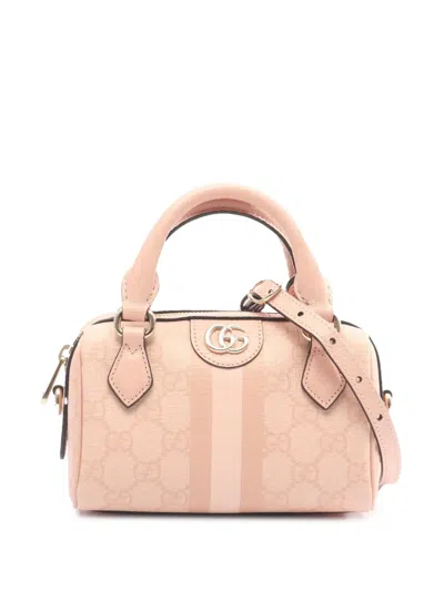 Pre-owned Gucci 2016-2026 Super Mini Gg Supreme Ophidia Satchel In Pink