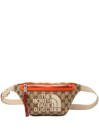 Pre-owned Gucci 2016-2026 The North Face Gg Canvas Belt Bag In Brown