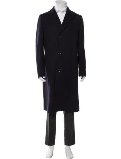 Pre-owned Gucci 2016 Bee Accent Overcoat In Blue