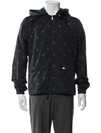 Pre-owned Gucci 2016 Bee Accent Windbreaker In Blue