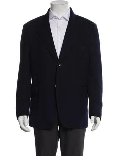 Pre-owned Gucci 2016 Embroidered Accent Blazer In Blue