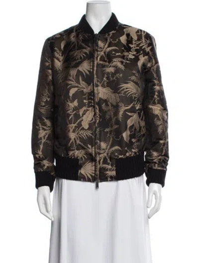 Pre-owned Gucci 2016 Floral Print Bomber Jacket In Brown