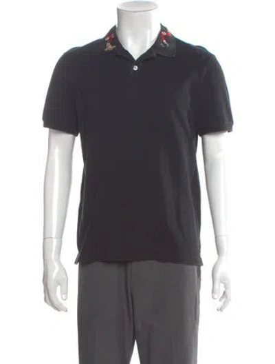 Pre-owned Gucci 2016 Interlocking G Logo Polo Shirt In Black
