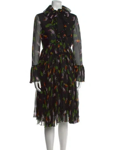 Pre-owned Gucci 2016 Midi Length Dress In Black