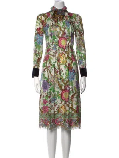 Pre-owned Gucci 2016 Midi Length Dress In Green