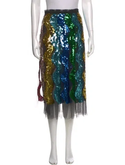 Pre-owned Gucci 2016 Midi Length Skirt In Black