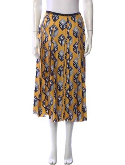 Pre-owned Gucci 2016 Midi Length Skirt In Blue/yellow