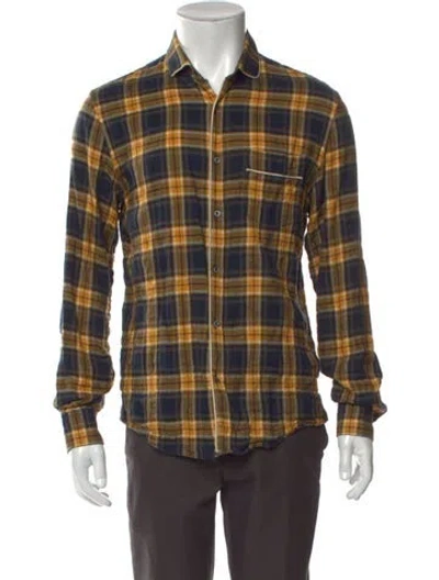 Pre-owned Gucci 2016 Plaid Print Shirt In Blue