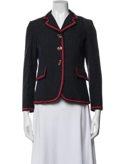 Pre-owned Gucci 2016 Polka Dot Print Blazer In Blue/red