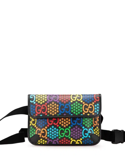 Pre-owned Gucci 2016-present Gg Supreme Psychedelic Belt Bag In Black