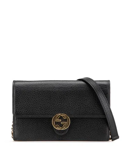 Pre-owned Gucci 2016-present Interlocking G Dollar Calfskin Wallet On Chain Crossbody Bag