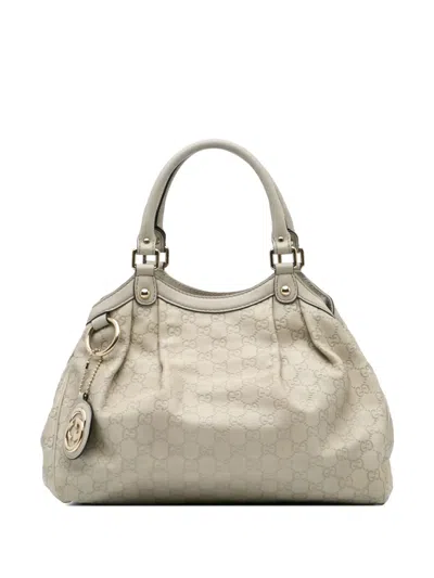 Pre-owned Gucci 2016-present Medium Ssima Sukey Tote Bag In White