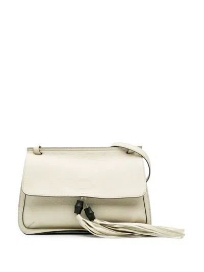 Pre-owned Gucci 2016-present Medium Leather Bamboo Daily Crossbody Bag In Brown