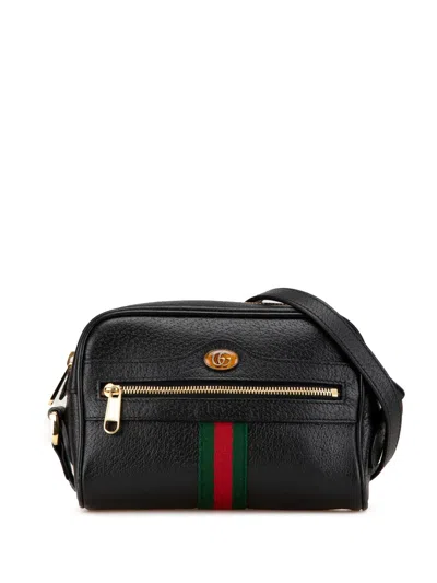 Pre-owned Gucci 2016-present Mini Leather Ophidia Crossbody Bag In 黑色