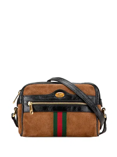 Pre-owned Gucci 2016-present Mini Suede Ophidia Crossbody Bag In Brown