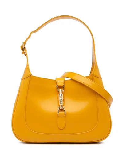 Pre-owned Gucci 2016-present Small Calfskin Jackie 1961 Crossbody Bag In Yellow