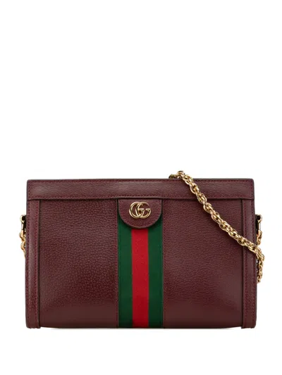 Pre-owned Gucci 2016-present Small Calfskin Ophidia Chain Crossbody Bag In 红色