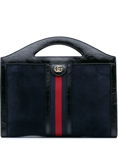 Pre-owned Gucci 2016-present Suede Ophidia Satchel In 蓝色