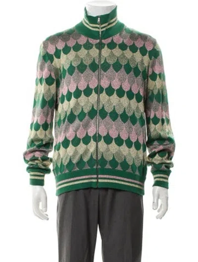 Pre-owned Gucci 2016 Printed Denim Jacket In Green