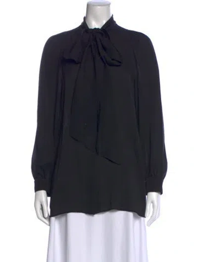 Pre-owned Gucci 2016 Silk Blouse In Black