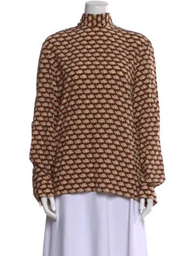 Pre-owned Gucci 2016 Silk Blouse In Brown