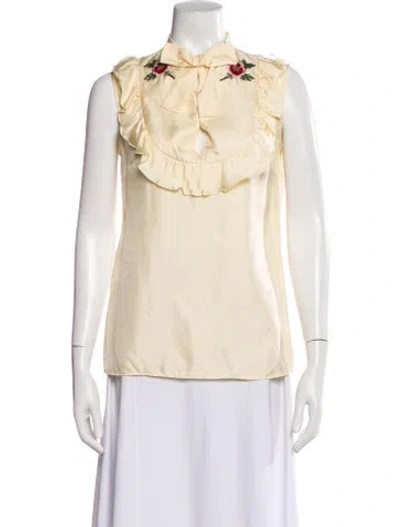 Pre-owned Gucci 2016 Silk Blouse In Neutral