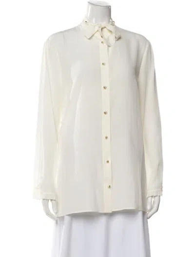 Pre-owned Gucci 2016 Silk Blouse In Neutral
