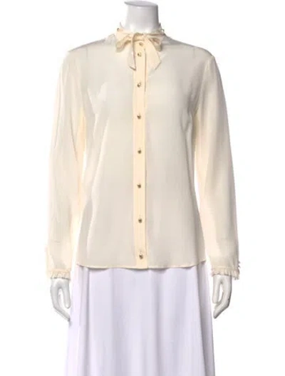 Pre-owned Gucci 2016 Silk Blouse In Neutrals