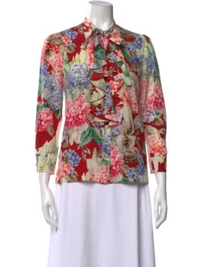 Pre-owned Gucci 2016 Silk Blouse In Pink