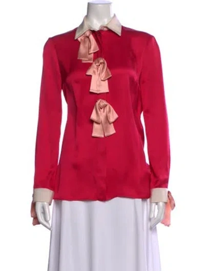 Pre-owned Gucci 2016 Silk Blouse In Pink