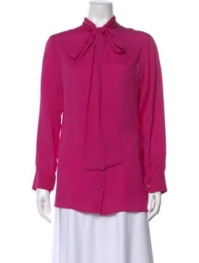Pre-owned Gucci 2016 Silk Blouse In Purple