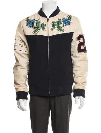 Pre-owned Gucci 2016 Wool Bomber Jacket In Black