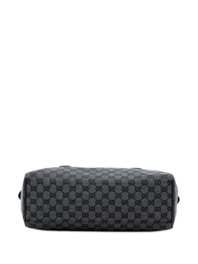 Pre-owned Gucci 2016-2025 Gg Canvas Boston Bag In Gray