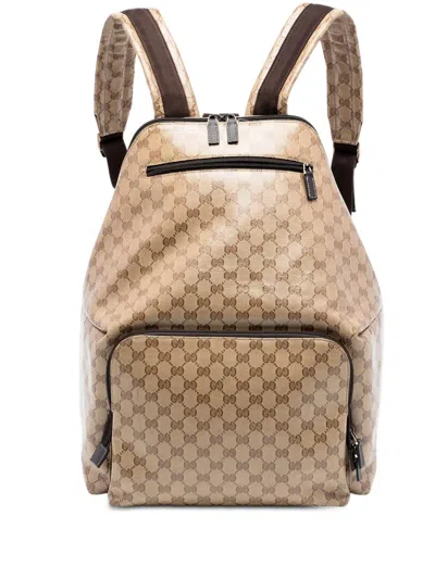 Pre-owned Gucci 2016-2025 Gg Crystal Backpack In Neutral