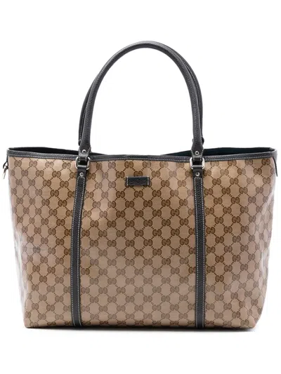 Pre-owned Gucci 2016-2025 Gg Crystal Joy Tote Bag In Neutral